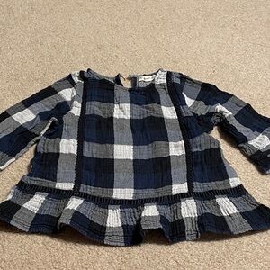 Tucker + Tate Navy and Gray Plaid Kids Blouse